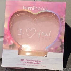 Lumiheart RGB LED Message Board & Erasable Marker Heart Shape Lights Up